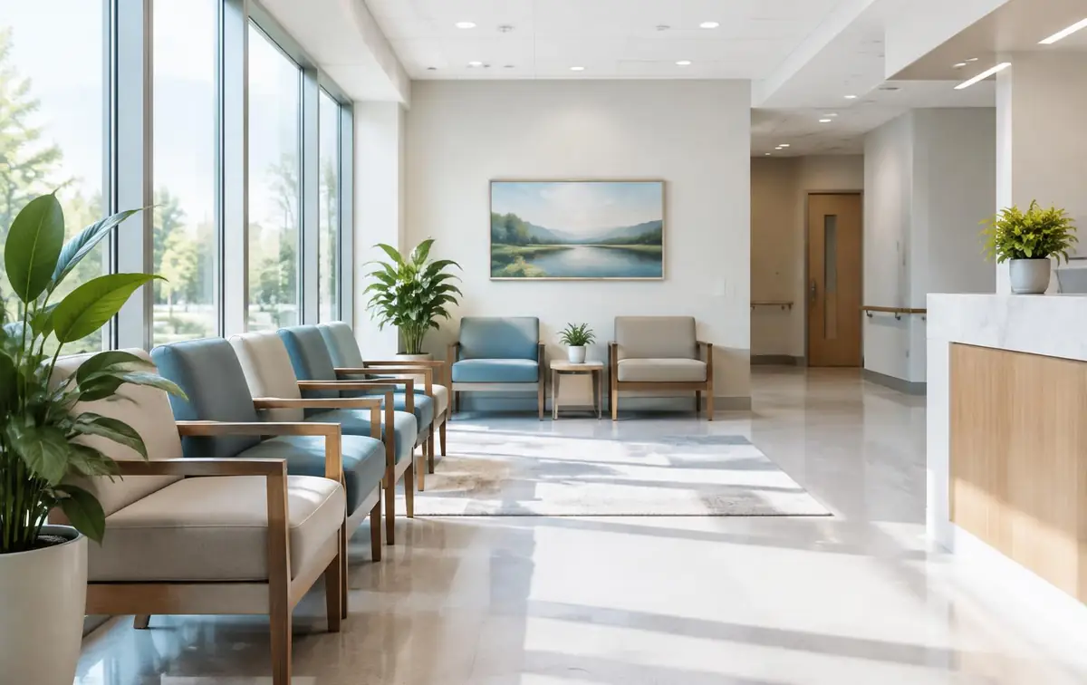 Modern clinic waiting area