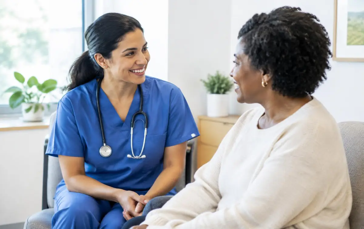 Provider talking with a patient